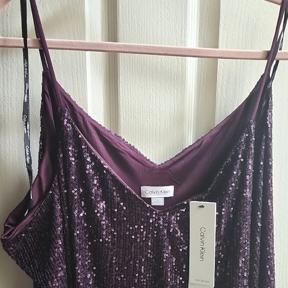 Calvin KleinElegant Sequined Purple Camisole Top. NWT - Picture 2 of 2